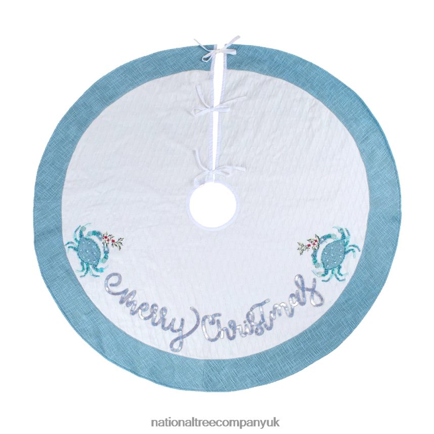 decoration | National Tree Company 52 HGTV Home Collection Embroidered Coastal Colors Tree Skirt F2L4F573